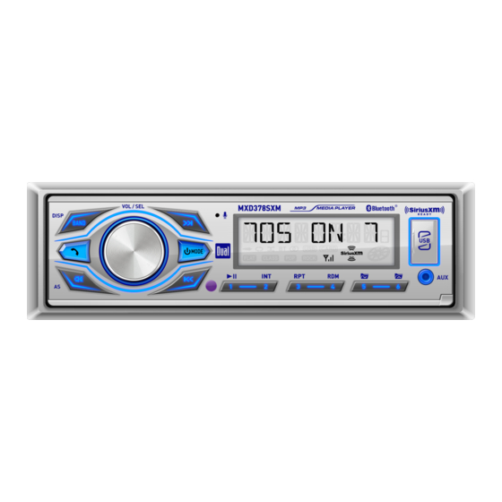 Sirius XM RAdio JENSEN MXD378SXM Manual