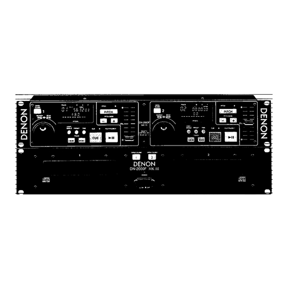 Denon DN-2000FMKIII Operating Instructions Manual
