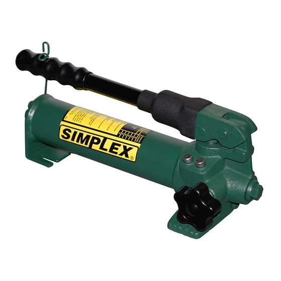Simplex P20 Hydraulic Hand Pump Manuals