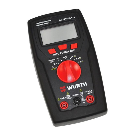 Würth MM 600 TRMS Translation Of The Original Operating Instructions