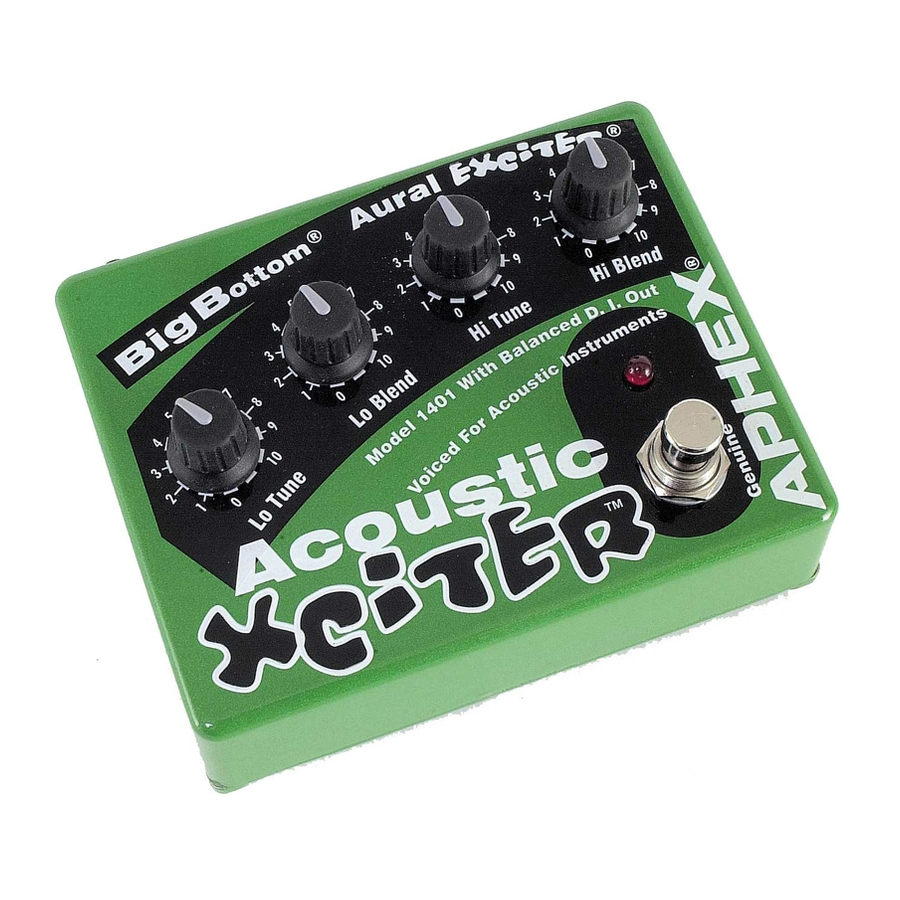 Aphex Xciter Acoustic Bass Guitar Datasheet