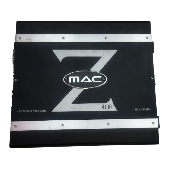 MAC Audio Z 4100 Owner's Manual/Warranty Document