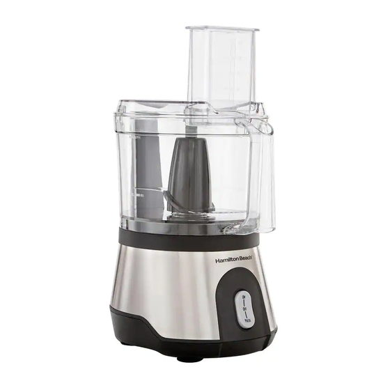 HAMILTON BEACH FOOD PROCESSOR INSTRUCTIONS MANUAL Pdf Download ManualsLib