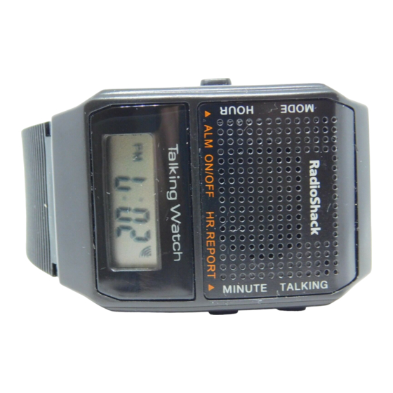 RADIO SHACK LCD TALKING WATCH OWNER'S MANUAL Pdf Download ManualsLib