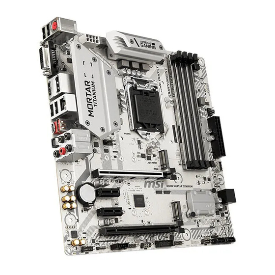 MSI B360M MORTAR TITANIUM Quick Start Manual