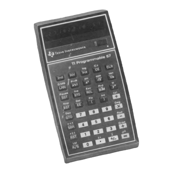 Texas Instruments TI Programmable 57 Manual