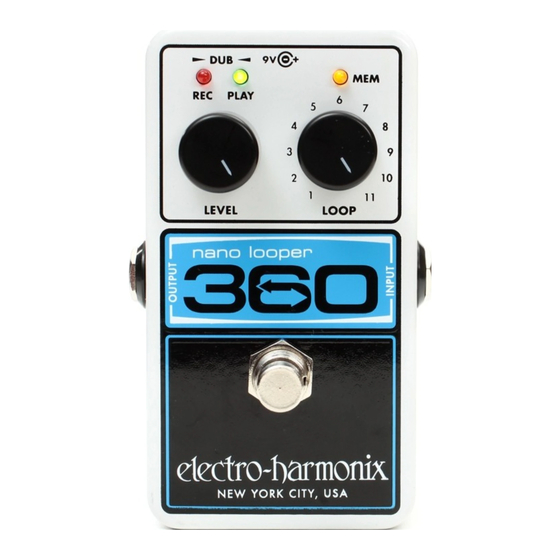 Electro-Harmonix NANO LOOPER 360 Manual