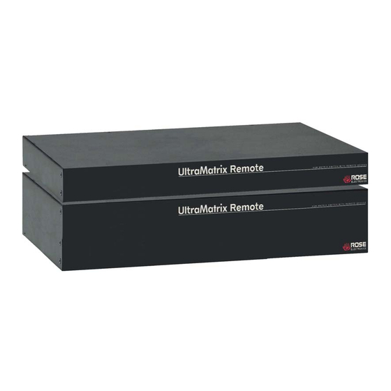 Rose electronics UltraMatrix Remote 2 Installation And Operation Manual