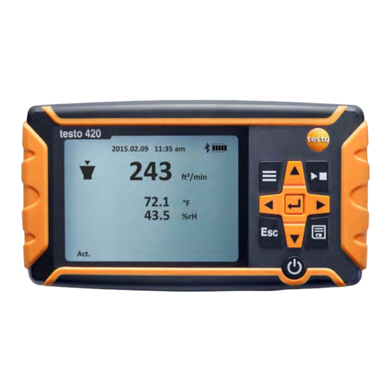 TESTO 420 Instruction Manual