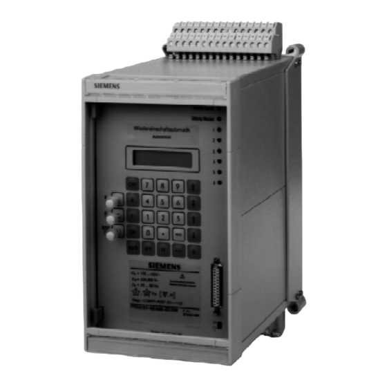 Siemens 7VK512 Manuals