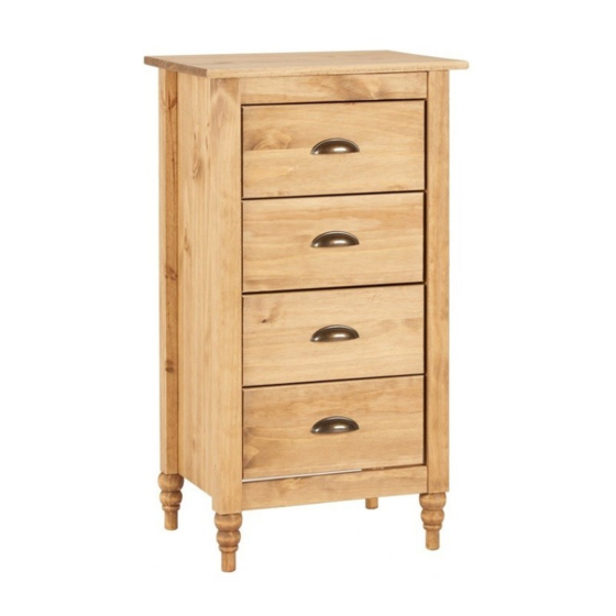 Birlea PEMBROKE 4 DRAWER NARROW CHEST PINE Manuals