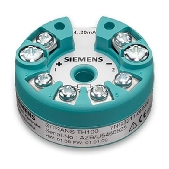 Siemens SITRANS TH100 Operating Instructions Manual