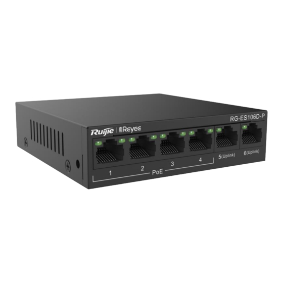 Ruijie Reyee RG-ES106D-P Series Hardware  Installation And Reference Manual