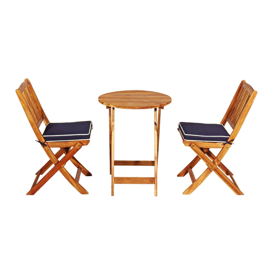 Costway 3 PCS ACACIA WOOD BISTRO DINING SET HW65875 User Manual