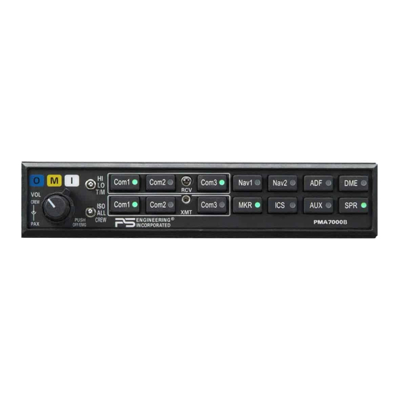 PS Engineering PMA7000BT System Installation And Operation Manual