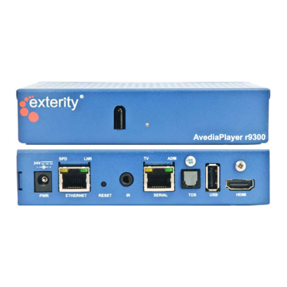 Exterity avediaplayer R93 series Getting Started Manual