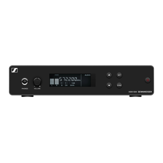 Sennheiser XS Wireless XSW IEM SR Quick Manual