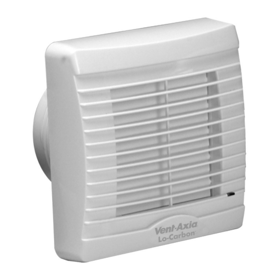 Vent-Axia Lo-Carbon VA100 LT Installation And Wiring Instructions