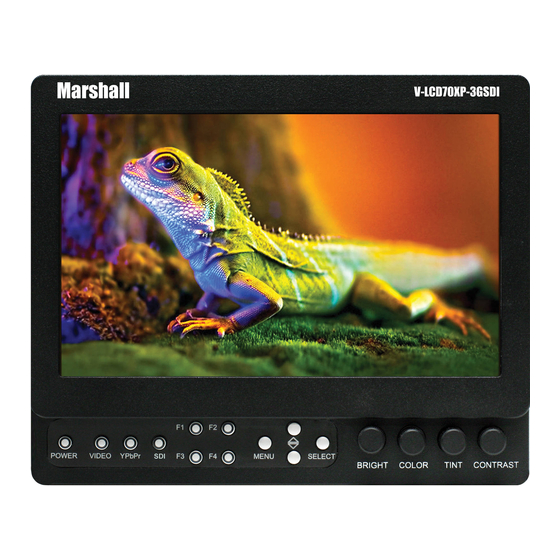 Marshall Electronics V-LCD70XP-3GSDI Operating Instructions Manual