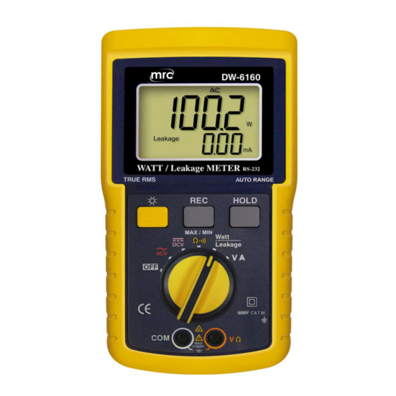 MRC DW-6160 Operation Manual
