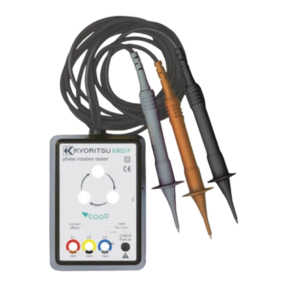 KYORITSU K8031F Instruction Manual