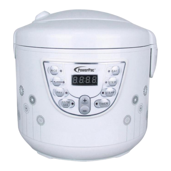PowerPac PPRC38 Digital Rice Cooker Manuals