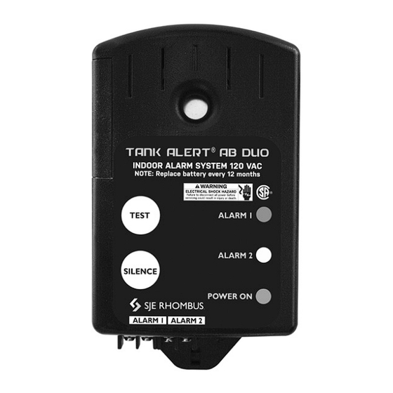 SJE Rhombus TANK ALERT AB DUO Installation Instructions