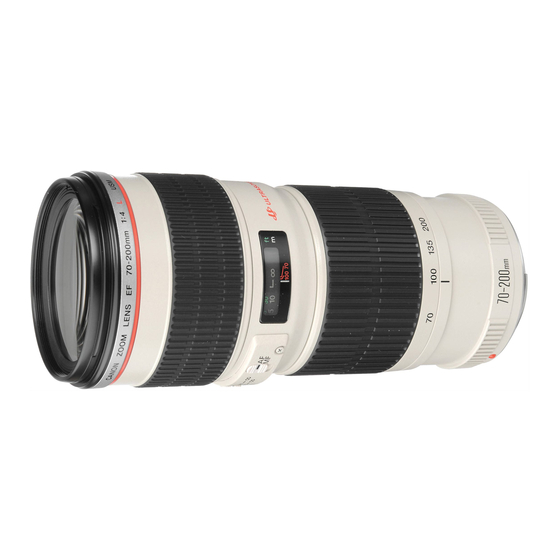 Canon IMAGE STABILIZER EF70-200MM F/4L IS USM Instruction