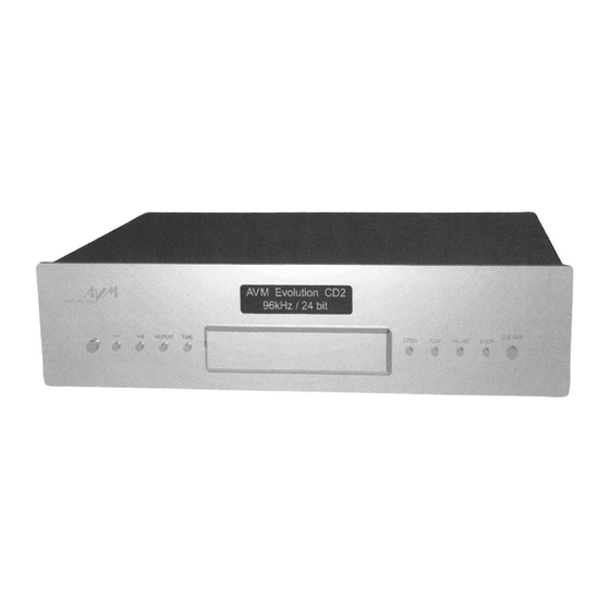 AVM EVOLUTION CD2 Operating Instructions Manual