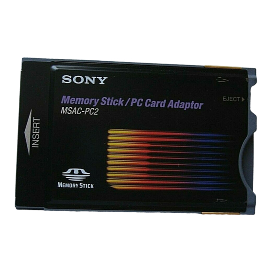 Sony PC CARD ADAPTER M SA C-PC2 Operating Instructions
