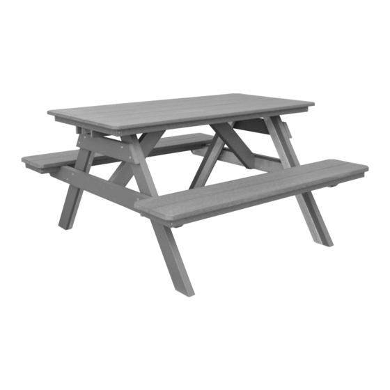 A&L Furniture Poly Table with Attached Benches Assembly Instructions