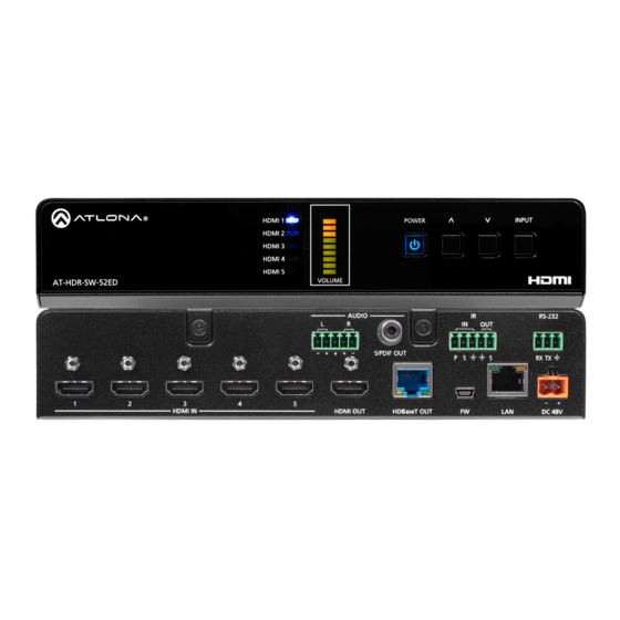 Panduit Atlona AT-HDR-SW-52ED Installation Manual