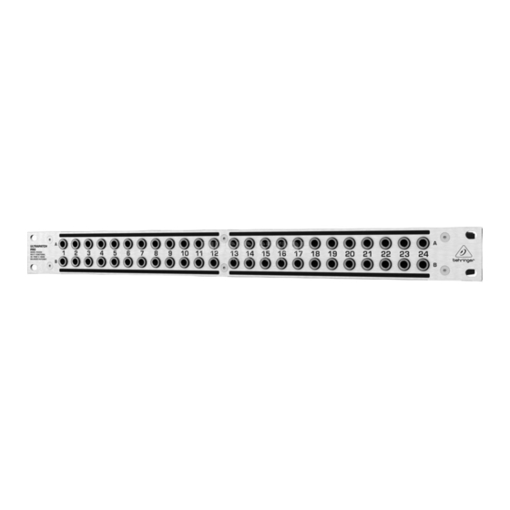 Behringer ULTRAPATCH PRO PX3000 Quick Start Manual