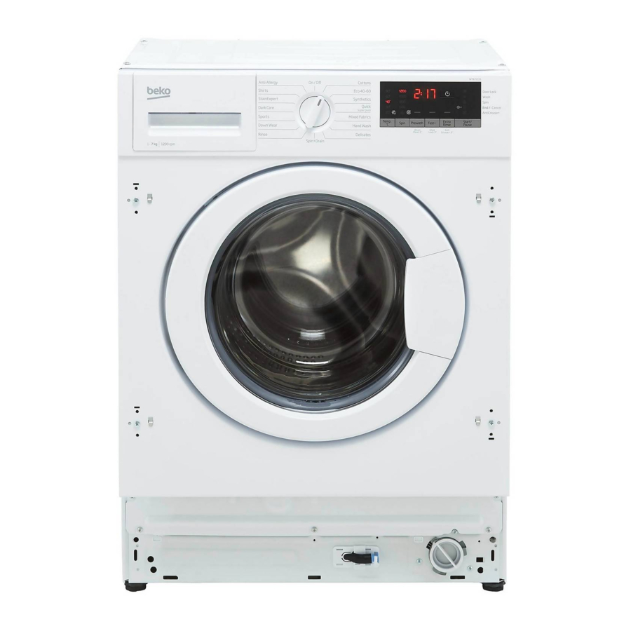 Beko WTIK72151 - Integrated 7kg Washing Machine Manual