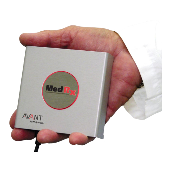 MedRx Avant REM Speech Training Manual