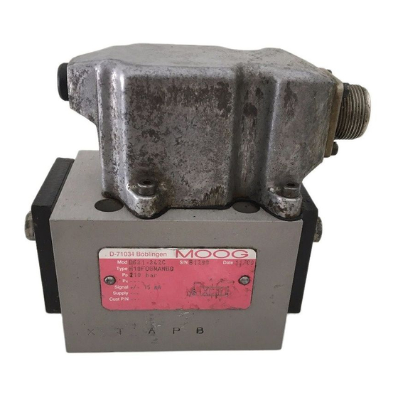 Moog D631 Series Mounting And Installation Notes