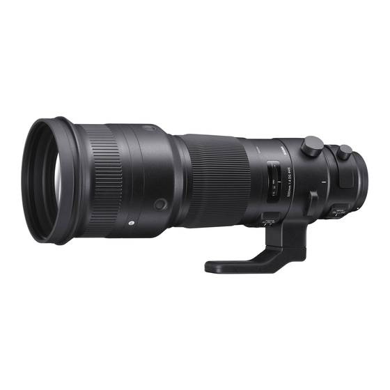 Sigma Sports AF 500mm f/4 DG OS HSM Instructions Manual