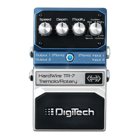 DigiTech HARDWIRE TR-7 Owner's Manual