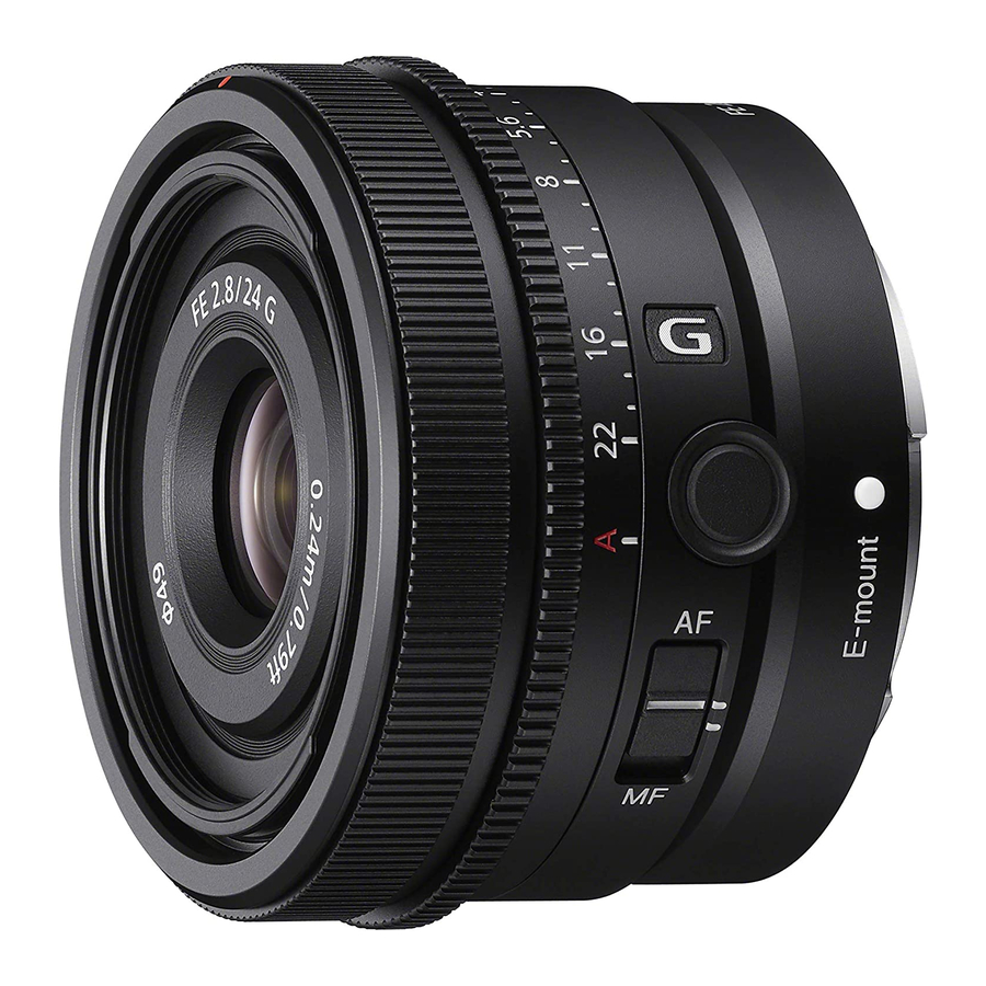 SONY FE 24mm F2.8 G, SEL24F28G - Interchangeable Lens Manual