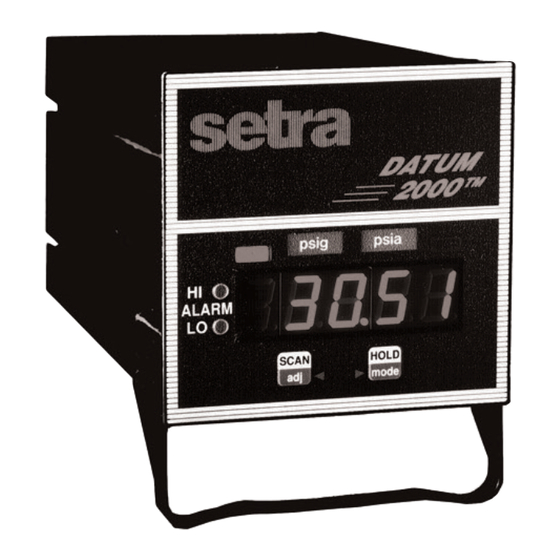 Setra Systems DATUM 2000 Operating Instructions Manual