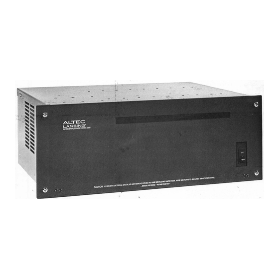 Altec Lansing 2221 Operating Instructions Manual
