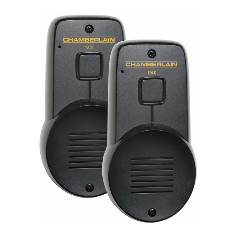 Chamberlain NTD2 - Wireless Portable Indoor/Outdoor Intercom Manual