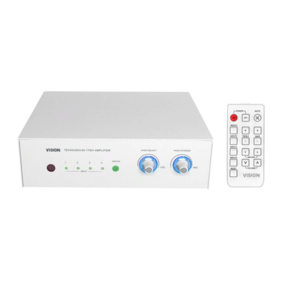 Vision AV-1700+ Owner's Manual