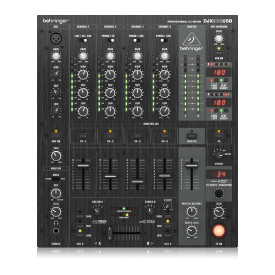 Behringer PRO MIXER DJX USB DJX900USB User Manual