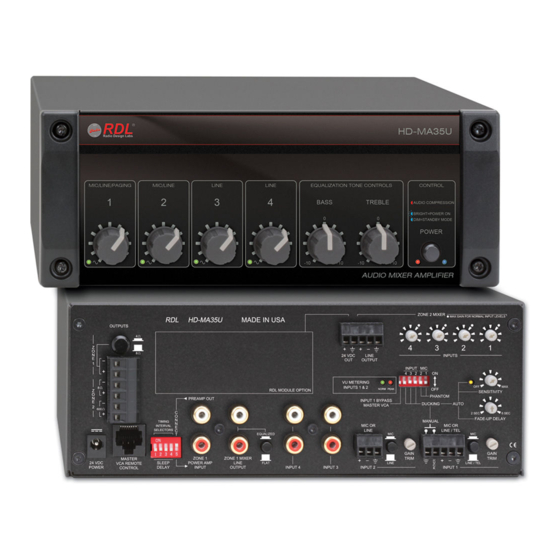 RDL HD-MA35U Installation And Operation