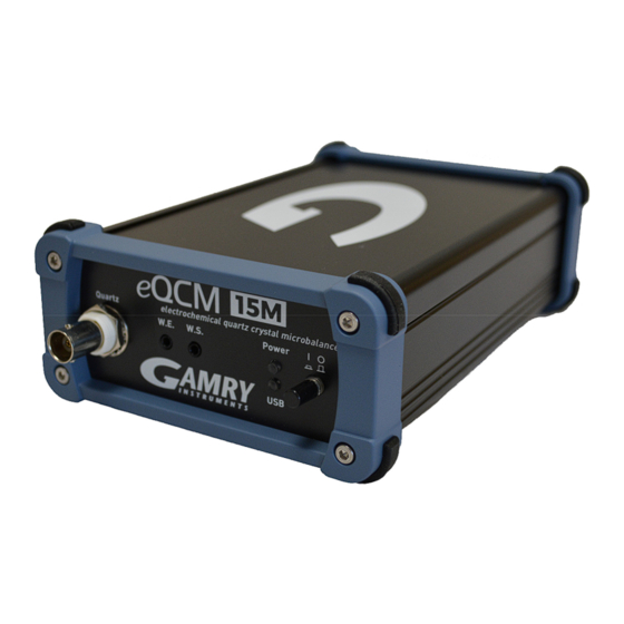 Gamry Instruments eQCM 15M Operator's Manual