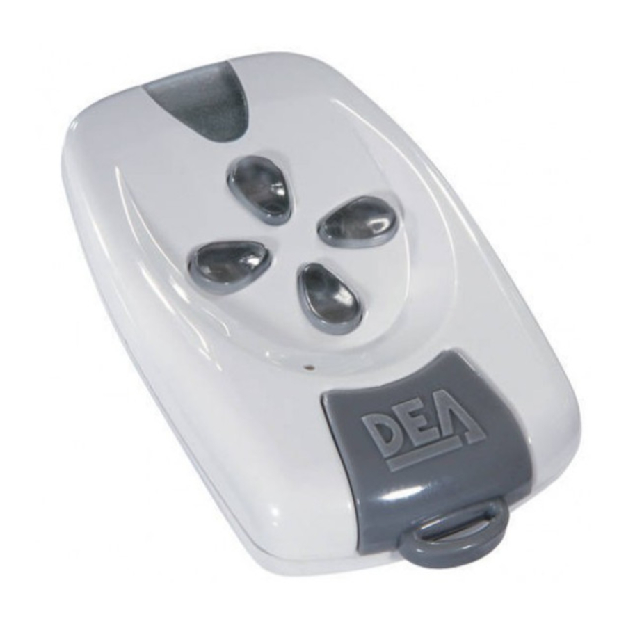 DEA TR2, TR4, TS2, TS4 - Remote Control For Automatic Gate Manual