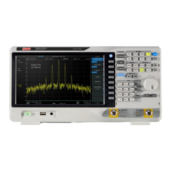 RS PRO RSSA3000X Quick Manual