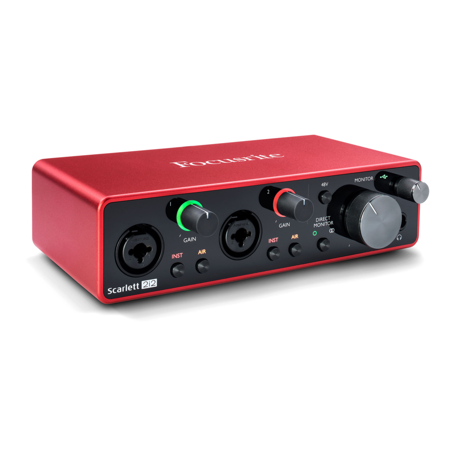 Focusrite Scarlett 2i2 3rd Gen Manual