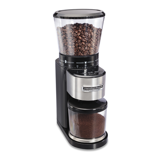 User Manuals: Hamilton Beach 80405 Burr Coffee Grinder